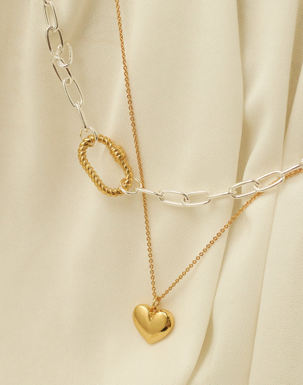 Set 2 Necklaces + Earrings Chunky Love