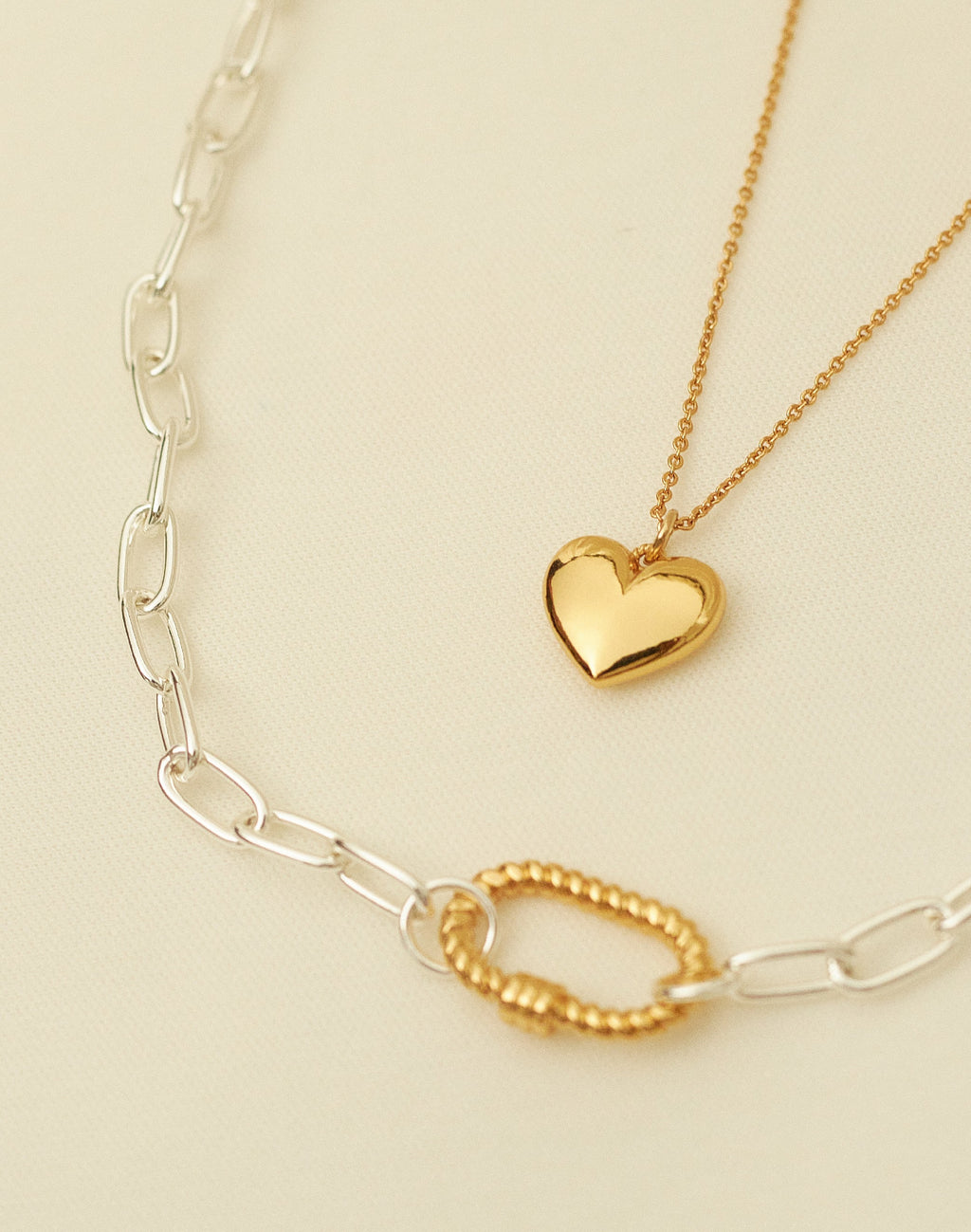 Set 2 Necklaces + Earrings Chunky Love
