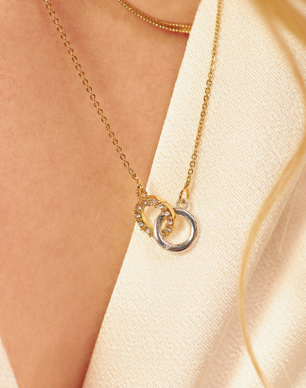 Set of 2 Necklaces + Infinite Bow Stud Earrings